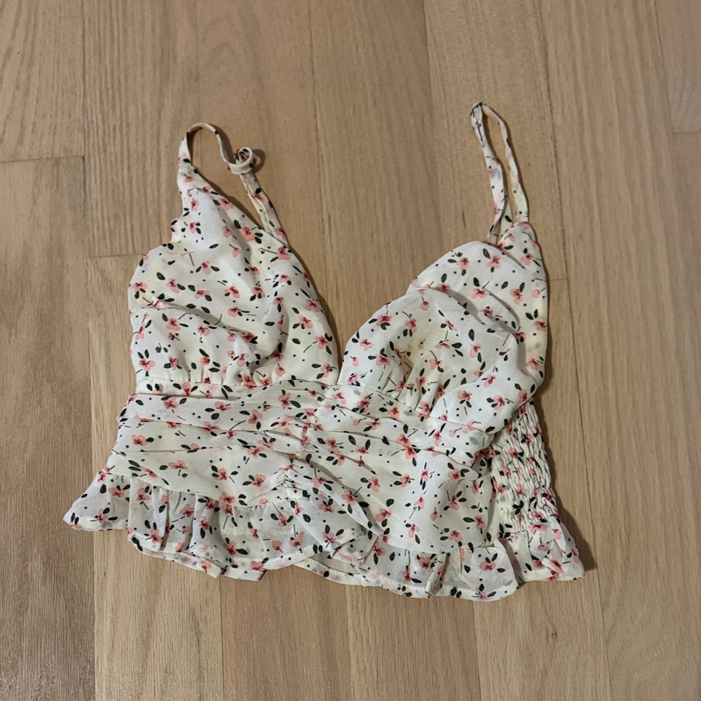 Princess Polly Cream Floral Camisole